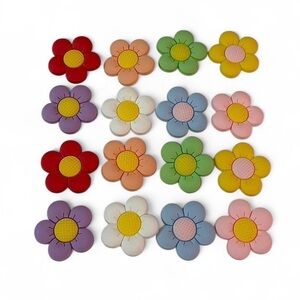 16 Soft Plastic Flower Croc Charms Jibbit Shoe Charm Disney Croc Charms